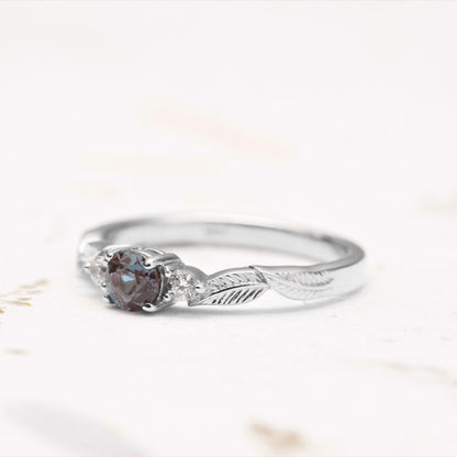 Alexandrite Leaf Engagement Ring - Vinny &amp; Charles