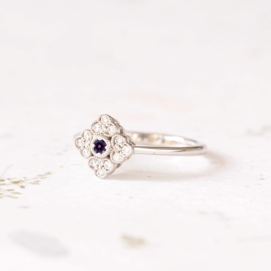 Antique style alexandrite engagement ring - Vinny &amp; Charles
