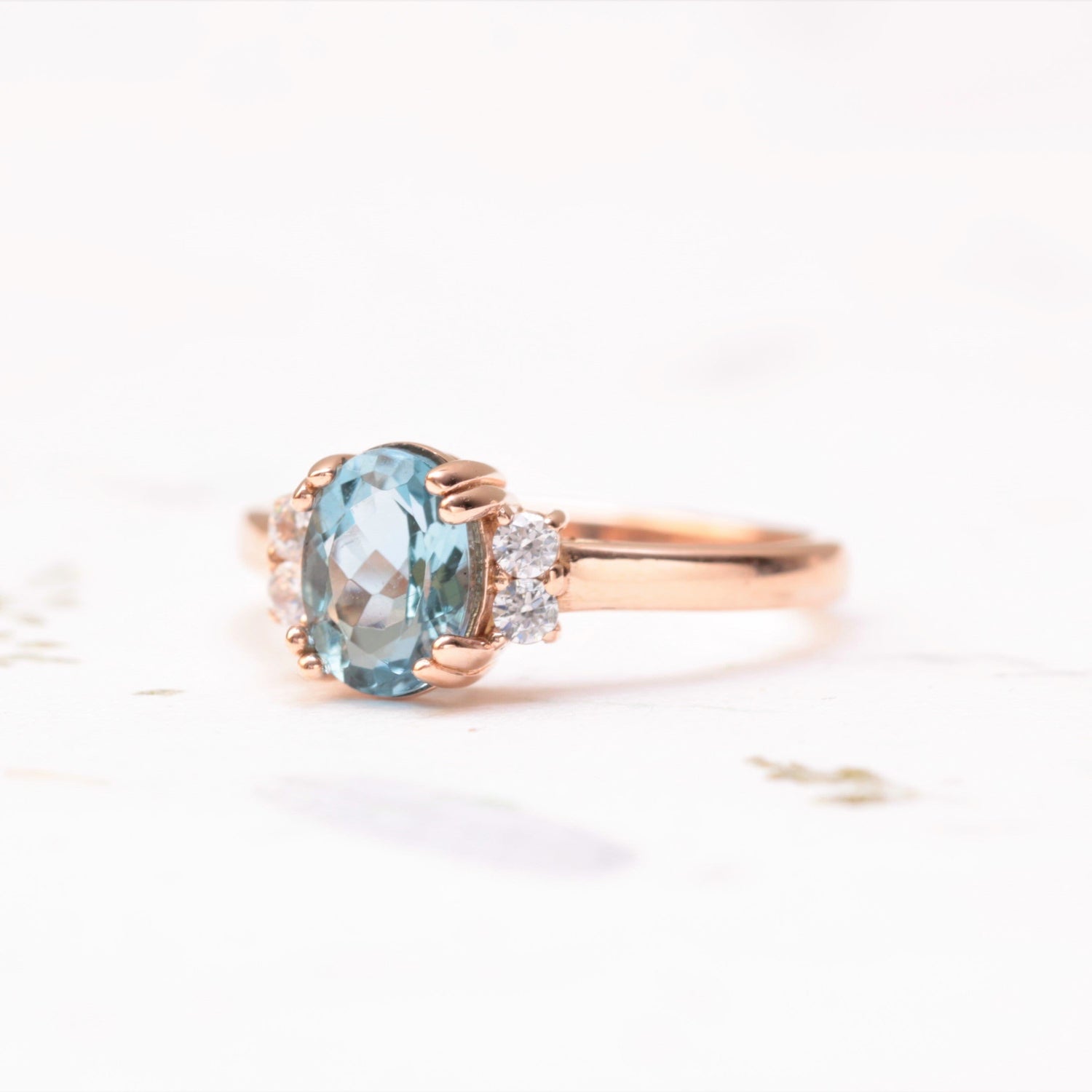 Aquamarine and Diamond Engagement Ring - Vinny & Charles