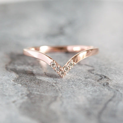 Chevron Diamond Wedding Ring - Vinny &amp; Charles