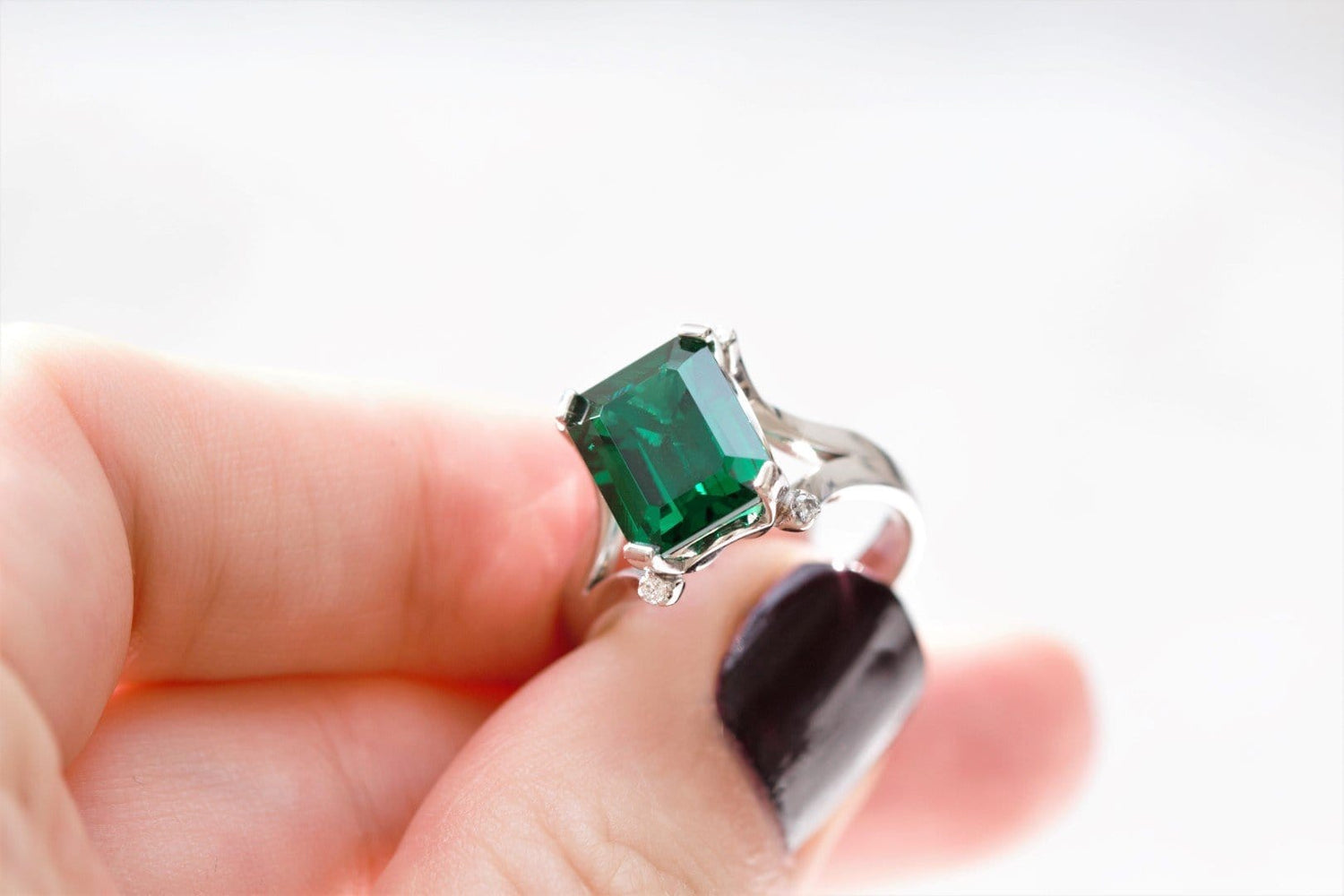 Emerald and Diamond Engagement Ring - Vinny & Charles