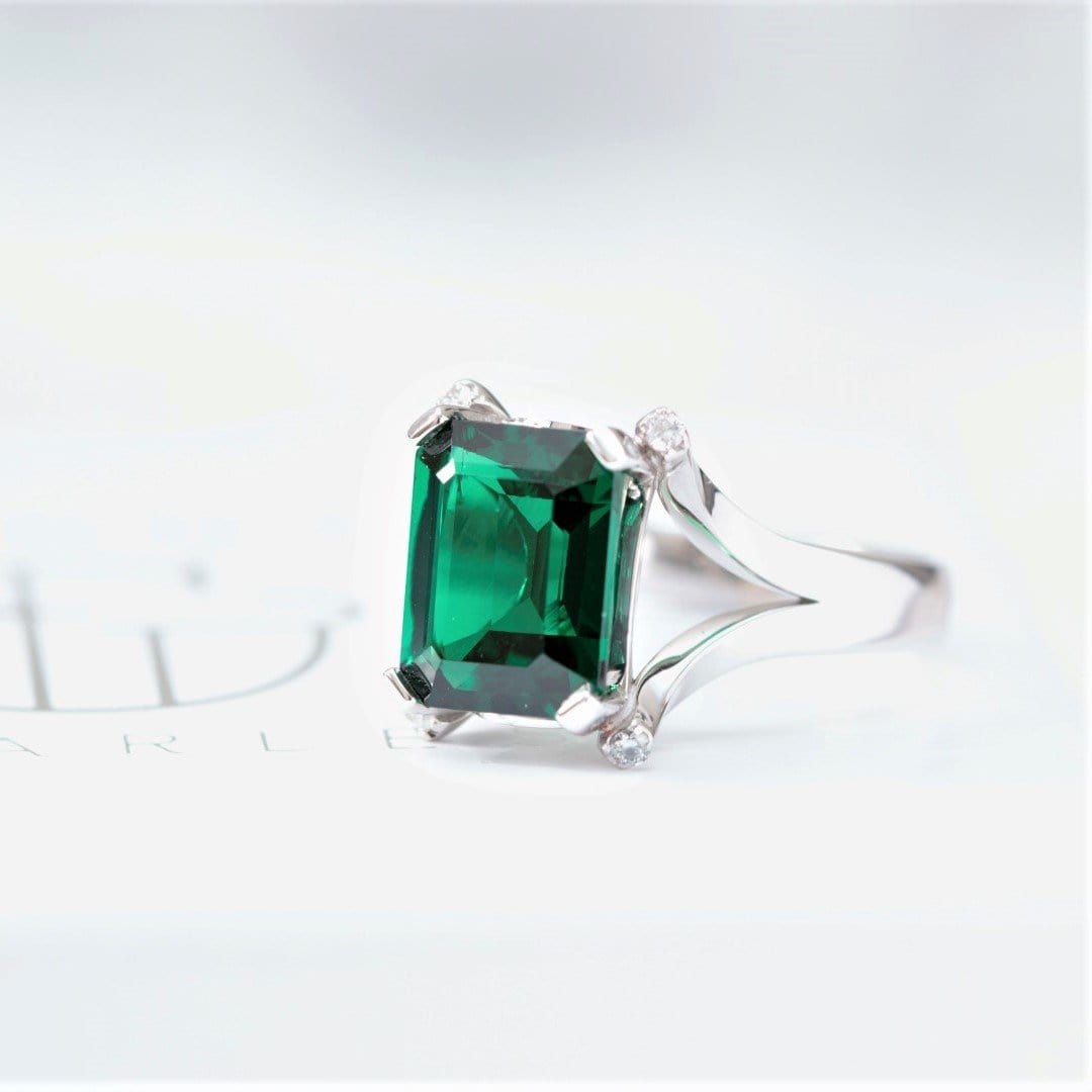 Emerald and Diamond Engagement Ring - Vinny &amp; Charles