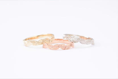 Wide Leaf Wedding Ring - Vinny &amp; Charles