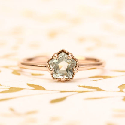 Green amethyst engagement ring - Vinny &amp; Charles