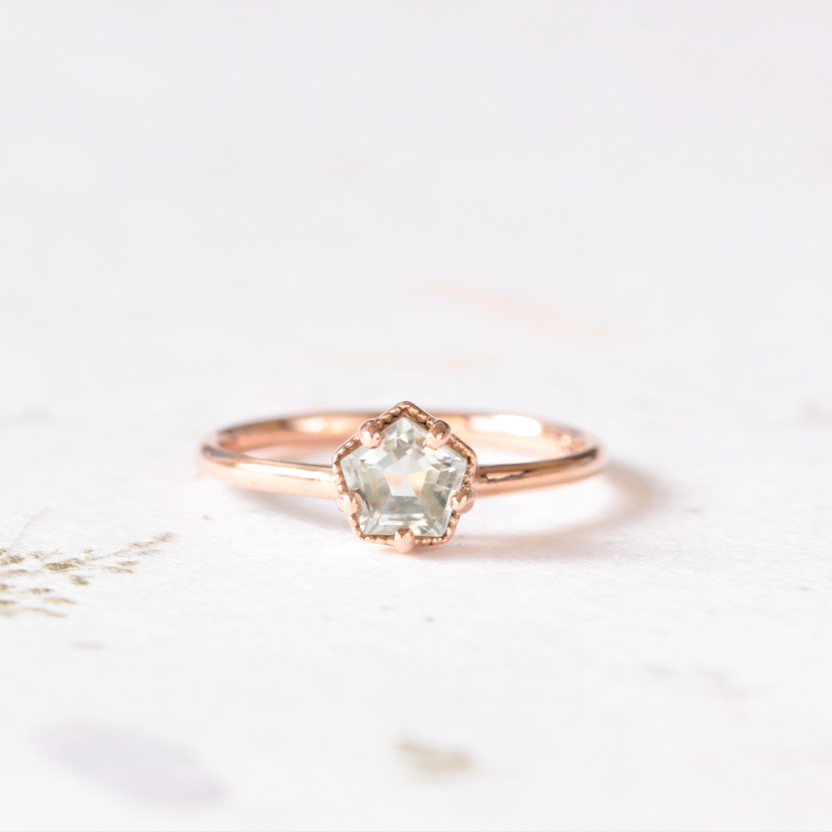 Green amethyst engagement ring - Vinny &amp; Charles