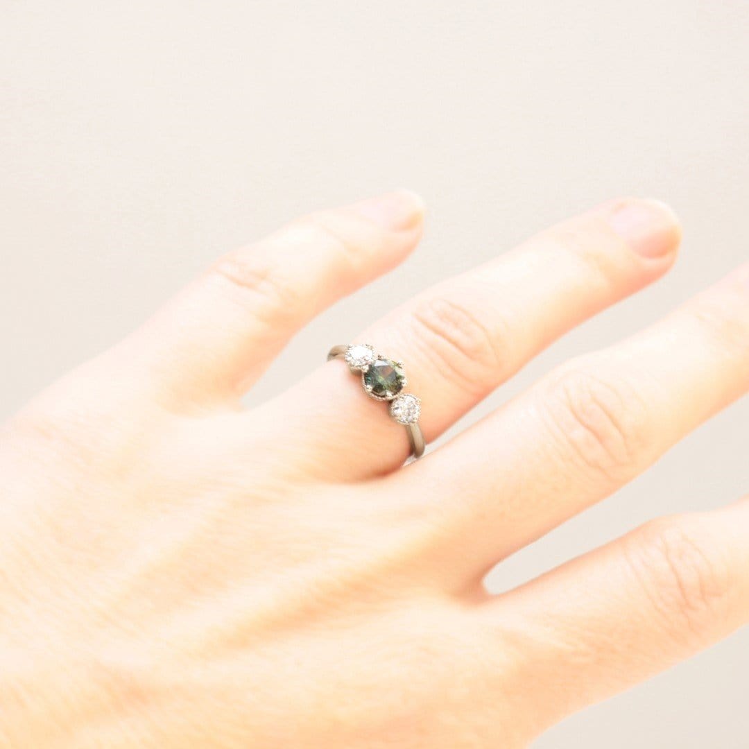 Green Sapphire Engagement Ring - Vinny &amp; Charles