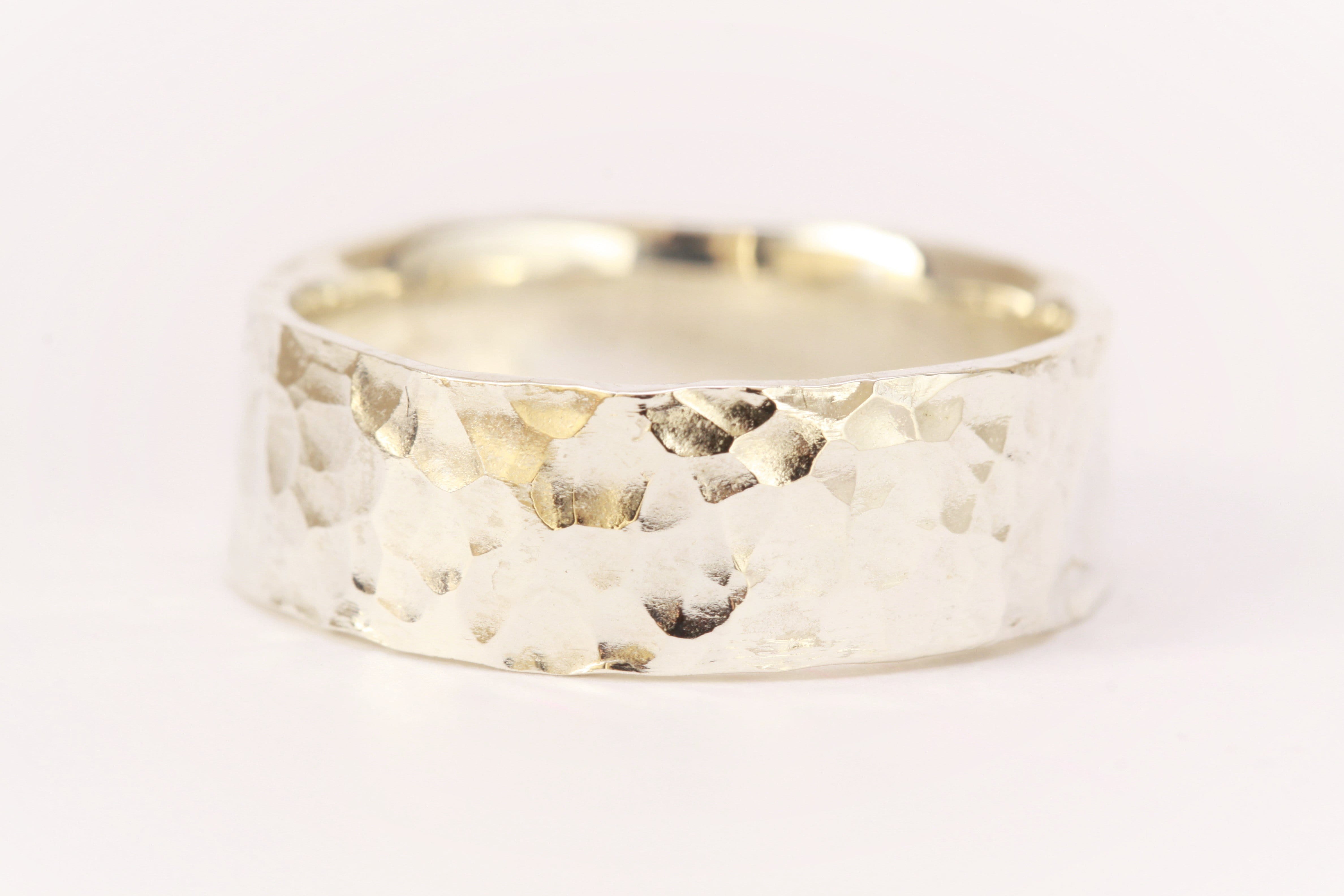 Hammered band clearance engagement ring