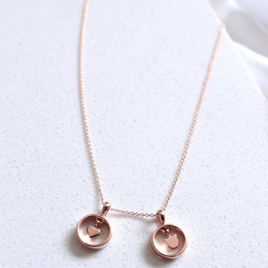Heart charm necklace in 14k gold - Vinny &amp; Charles