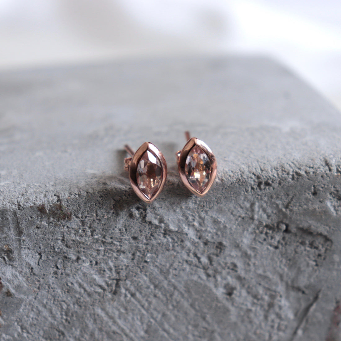 Morganite Earrings in 14k Gold - Vinny &amp; Charles