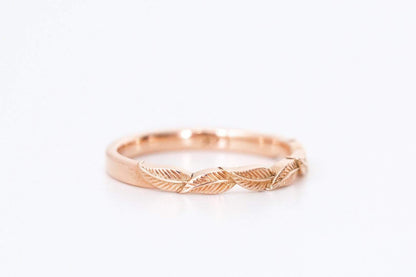 Gold Leaf Wedding Ring - Vinny &amp; Charles