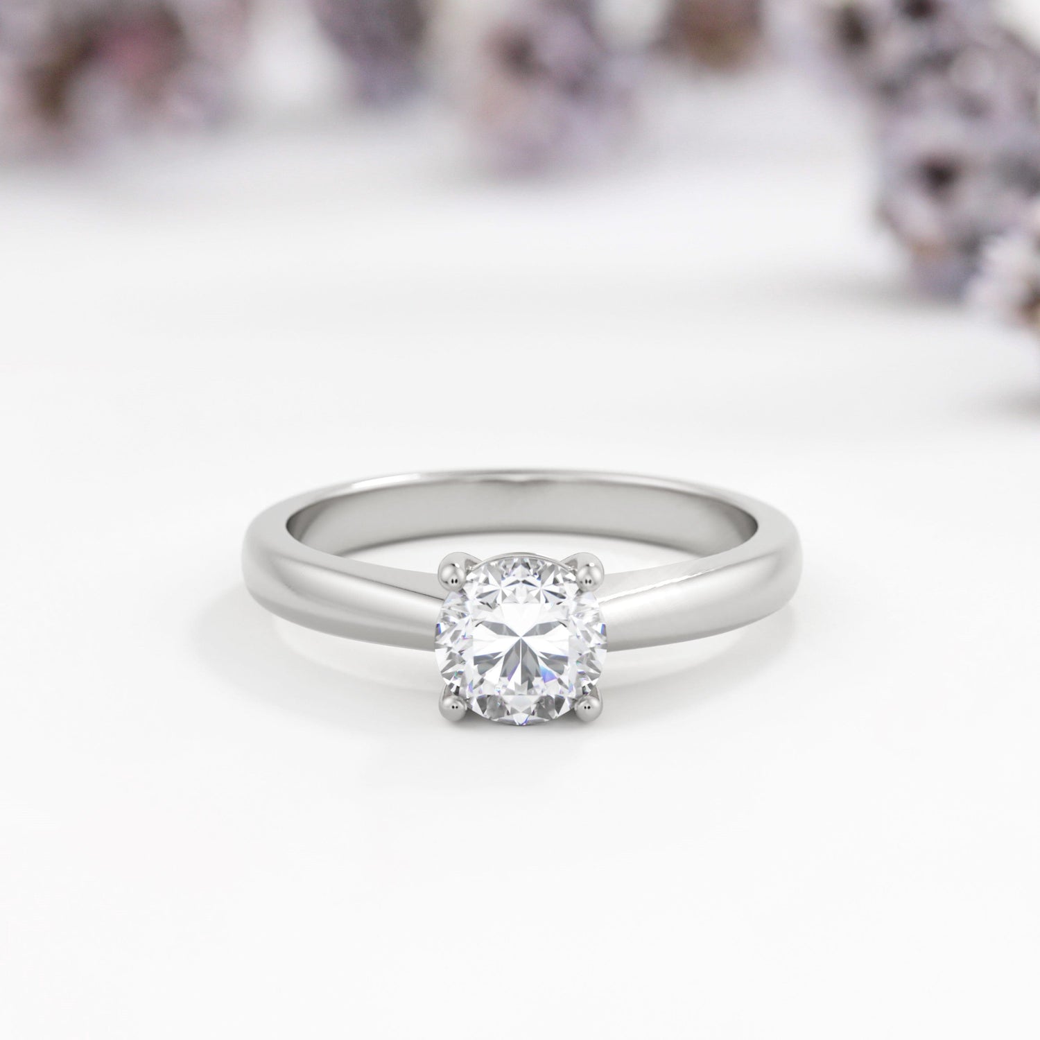 Round Solitaire Lab Diamond Engagement Ring - Vinny & Charles