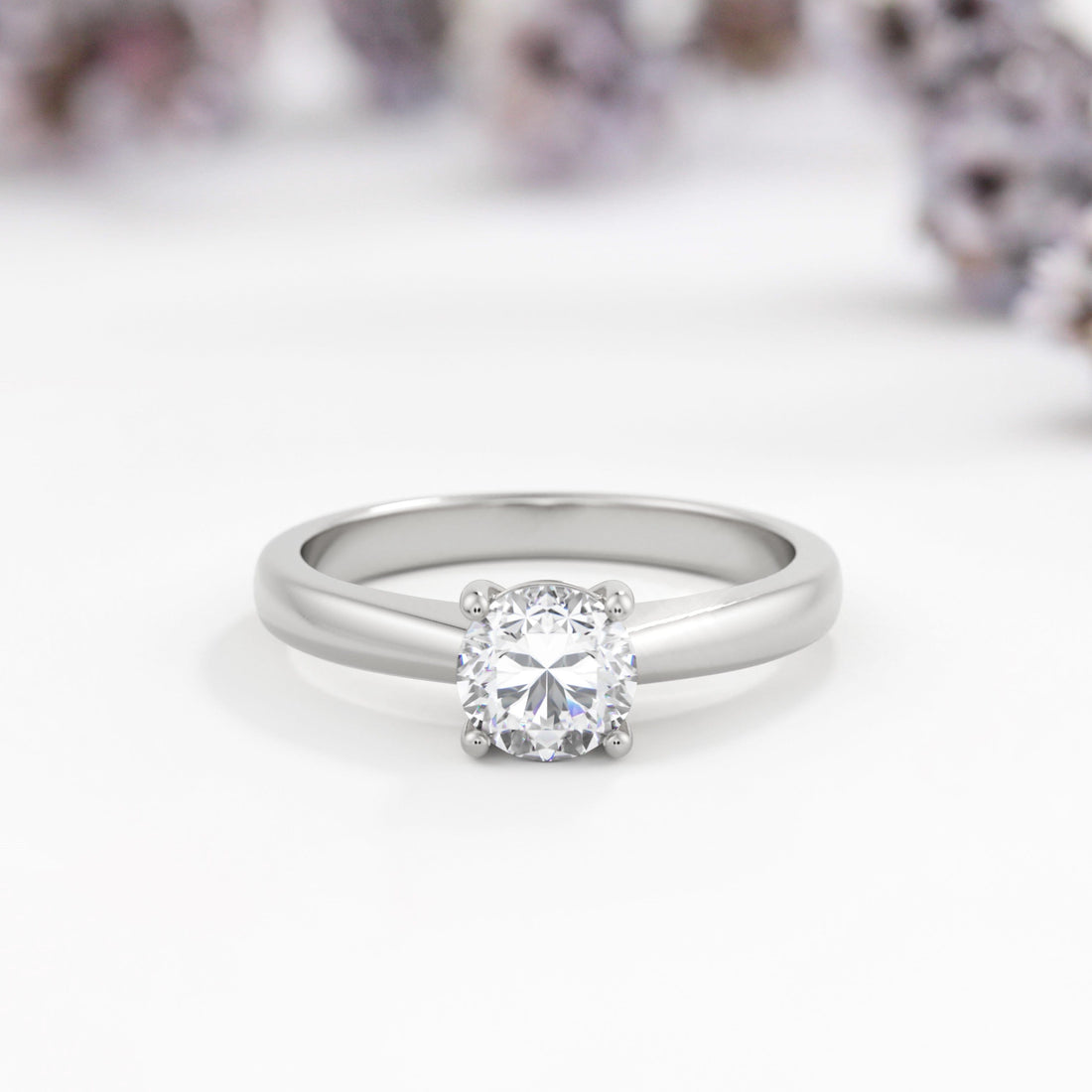 Round Solitaire Lab Diamond Engagement Ring - Vinny &amp; Charles