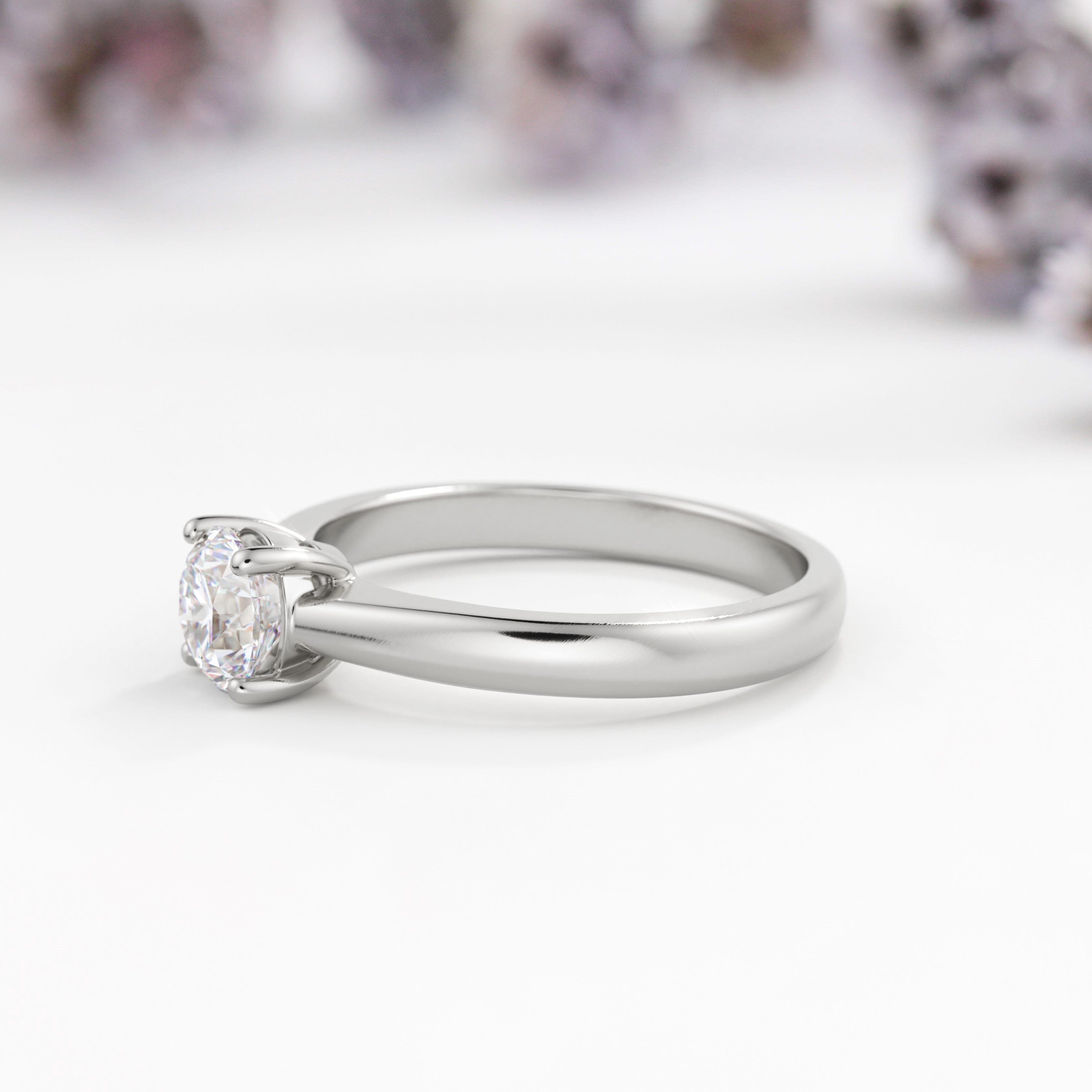 Round Solitaire Lab Diamond Engagement Ring - Vinny &amp; Charles