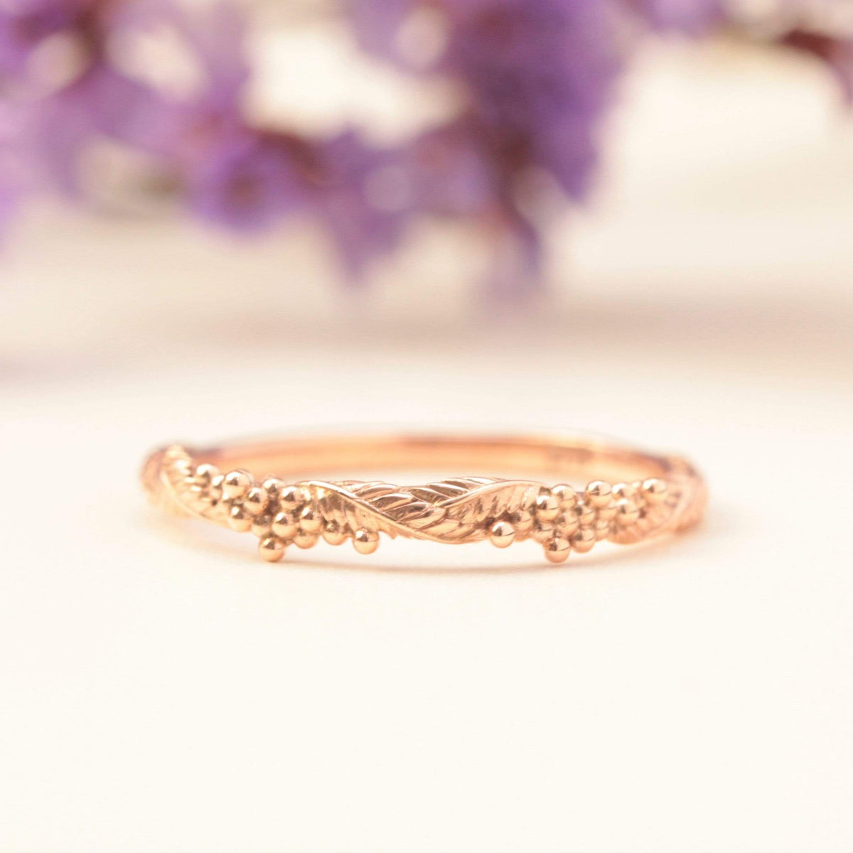 Wattle Wedding Band Leaves