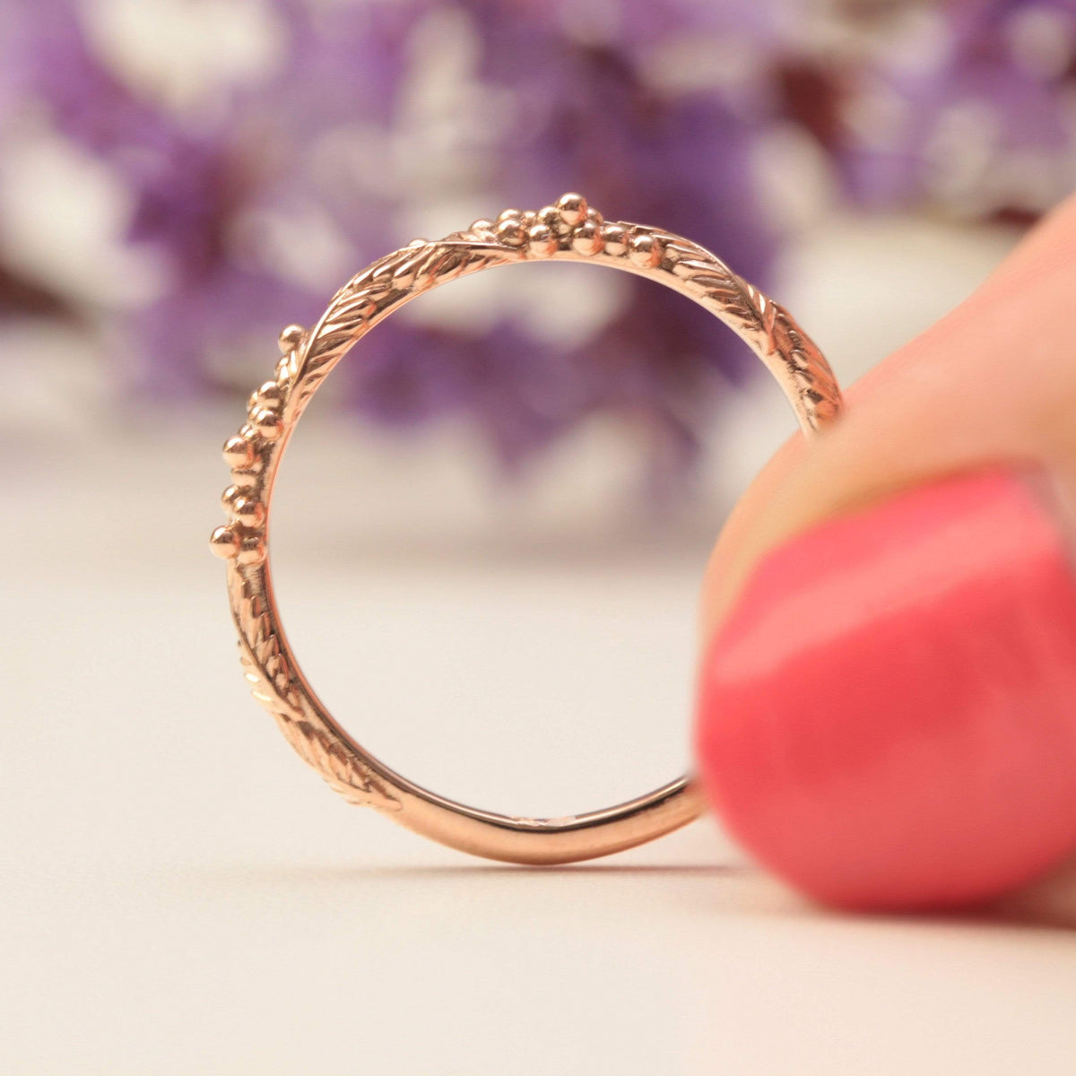 Wattle Wedding Band Leaves